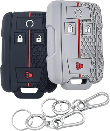 Miniatura 7 de 2 fundas de silicona para llavero inteligente de 4 botones para GMC Canyon Sierra Yukon Chevrolet Chevy Colorado Silverado Suburban Tahoe 2014-2019