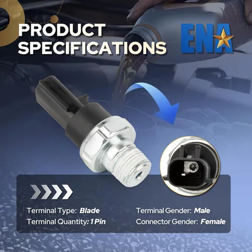 Miniatura 4 de ENA Interruptor del sensor de presión de aceite del motor compatible con Dodge Charger 1994-2010 Jeep Grand Cherokee Chrysler 300 VW Routan