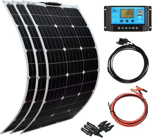 Miniatura 10 de XINPUGUANG Kit de sistema de panel solar de 12 V 200 W, panel solar flexible de 100 W, cargador de batería monocristalino con cable de extensión