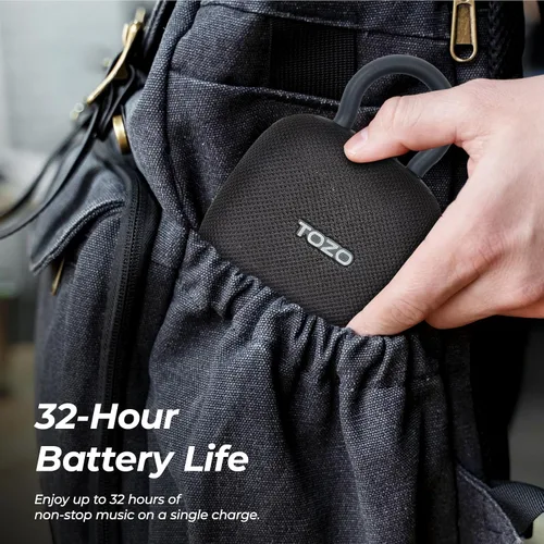 Miniatura 4 de TOZO PE1 - Altavoces Bluetooth portátiles con mosquetón ajustable, mini altavoz de ducha inalámbrico Bluetooth con IPX8 impermeable, 32 horas