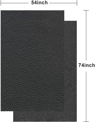 Miniatura 4 de TORRAMI Hoja de material de tela de cuero sintético de PU suave 2 yardas 54" x 72", 0.95mm de espesor para tapicería, manualidades, patrón de Negro