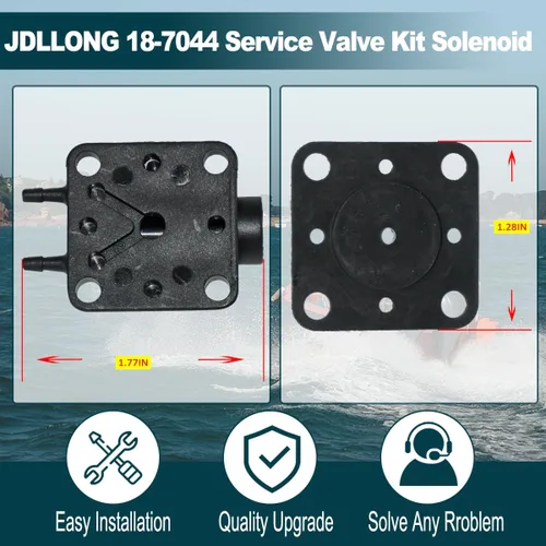 Miniatura 3 de 18-7044 Reemplazo del kit de válvula de servicio de solenoide de cebador para Johnson Evinrude 175158 437228 Válvula de mantenimiento del motor