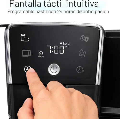 Miniatura 5 de Hamilton Beach Cafetera programable de 2 vías para 12 tazas de café caliente y helado y cafetera de una sola porción, cabezal de ducha AquaFlow