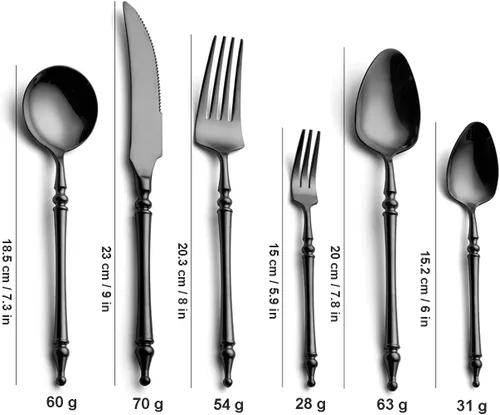 Miniatura 2 de Juego de cubiertos plateados de acero inoxidable pulido con espejo – Juego de cubiertos de 30 piezas de cubiertos de cena, utensilios para comer