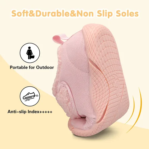 Miniatura 5 de Centipede Demon Pantuflas para niñas y niños pequeños peludos, zapatos de casa, zapatos cálidos para interiores y bebés, pantuflas de invierno