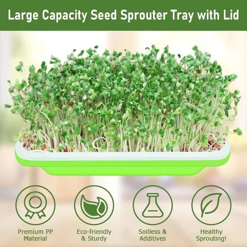 Miniatura 3 de Legigo Paquete de 5 Bandejas Germinadoras de Semillas - Bandeja de Germinación de Cultivo Sin Suelo, Libre de BPA, Bandejas de Cultivo de 5 paquetes