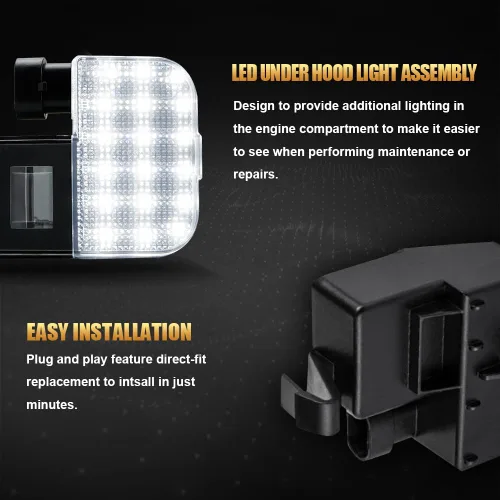 Miniatura 7 de D-Lumina Conjunto de luz LED debajo del capó para Chevy Silverado Express Tahoe GMC Sierra Savana Yukon, alimentado por 18-SMD 6000K kit de lámpara