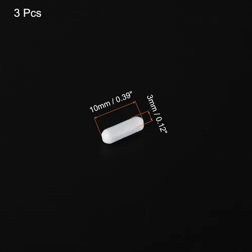 Miniatura 2 de MECCANIXITY Agitador magnético mezclador barra de agitación barra 12 mm (0.47 ") x3mm cilindro forma PTFE recubrimiento imán blanco para laboratorio