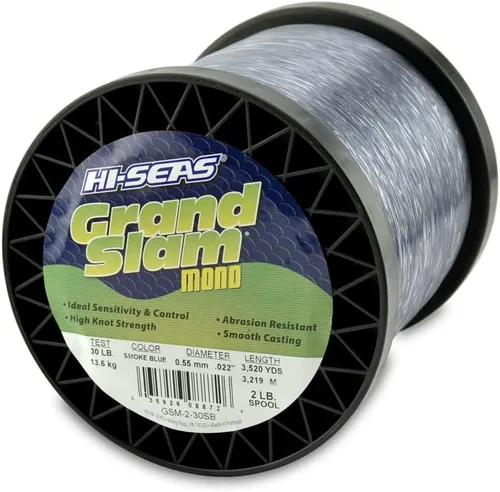 Miniatura 44 de HI-SEAS Grand Slam - Sedal de pesca de monofilamento, fuerte y resistente a la abrasión, en agua dulce y salada transparente, rosa, verde, azul Azul