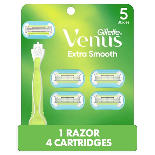 Miniatura 10 de Gillette Venus - Maquinilla de afeitar para mujer, extra suave, incluye 1 mango de afeitar reutilizable + 4 repuestos de maquinilla de afeitar de 5