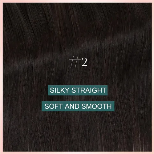 Miniatura 2 de Easyouth Extensiones de cabello humano con alambre, color marrón oscuro, extensiones de cabello humano Remy, extensión de línea de pescado