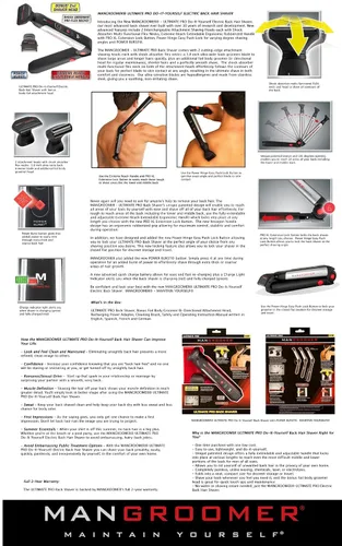 Miniatura 15 de Mangroomer Ultimate Pro Back Shaver con asa 2 cabezas de shock absorber Flex, Bisagra de energía, Extreme Reach y Power Burst