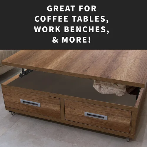 Miniatura 9 de VIVO Bisagras de mecanismo de elevación de mesa de centro (x2), accesorios asistidos neumáticos, juntas de mesa para muebles, bisagras elevadoras