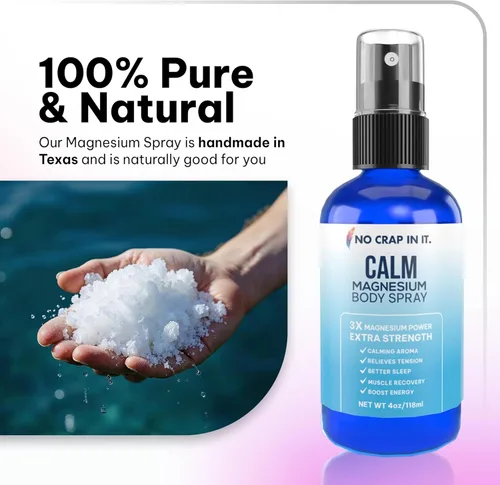 Miniatura 5 de No Crap In It Spray de magnesio calmante Triple Magnesio Potencia: Cloruro de magnesio natural, glicinato, sulfato de 4 oz