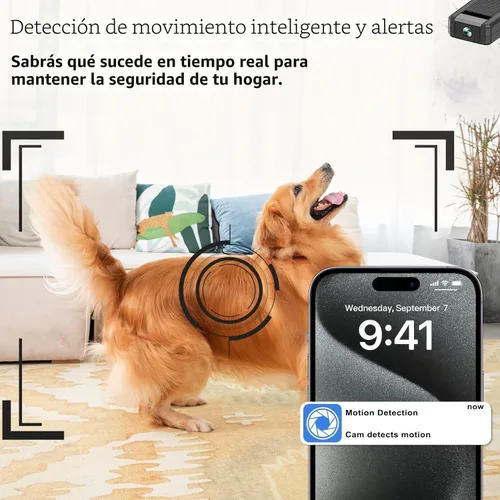 Miniatura 5 de Cámara inalámbrica pequeña 4K Wifi Cámara de seguridad Mini cámara para interiores y exteriores, cámara portátil inteligente para perros y mascotas