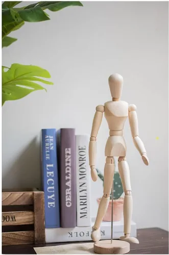 Miniatura 7 de HSOMiD Maniquí articulado de madera de artistas de 12 pulgadas, perfecto para decoración del hogar, dibujo de la figura humana (A)