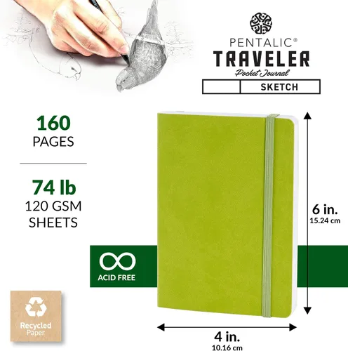 Miniatura 3 de Cuaderno de bocetos Travelers Dot Grid Pentalic Art, libre de ácidos
