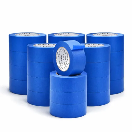 Miniatura 11 de Cinta adhesiva de pintor azul fabricada en Estados Unidos, 2 pulgadas x 60 yardas, cinta adhesiva gruesa y ancha para pintura segura de paredes
