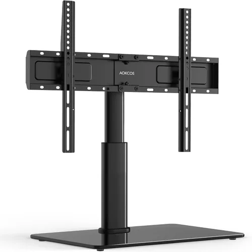 Miniatura 7 de Soporte giratorio universal para TV de 32 a 75 pulgadas con inclinación hacia arriba/abajo, soporte de mesa para TV de 8 niveles de altura ajustable