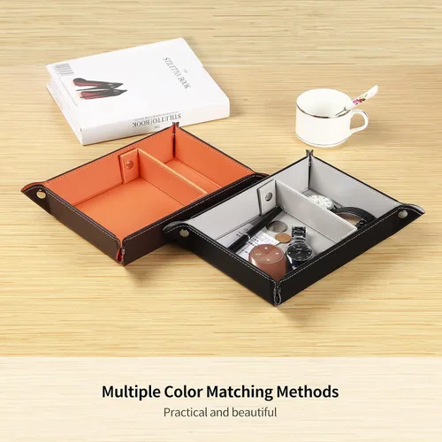 Miniatura 42 de Cuenco para llaves para hombres, soporte para entrada, mesita de noche, bandeja de valet para cosas de bolsillo, organizador de mesita de noche