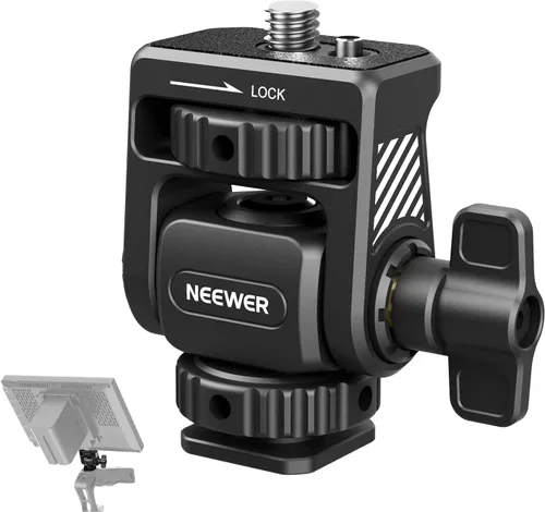 Miniatura 14 de NEEWER Soporte para monitor de cámara con zapata fría, tornillo antitorsión de 1/4 pulgadas para monitor de campo de 5 y 7 pulgadas, compatible