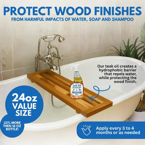 Miniatura 5 de EcoDecors Loveable - Botella de spray de aceite de teca de 24 onzas, paquete de 2