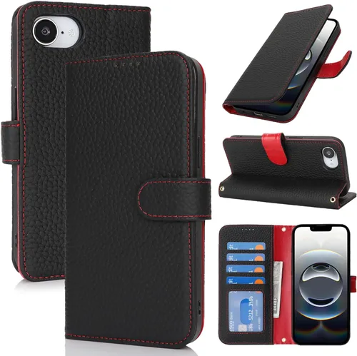 Miniatura 128 de Zouzt Funda para iPhone 11 de 6.1 pulgadas de piel auténtica con 4 ranuras para tarjetas, tarjetero con bloqueo RFID, tapa magnética, función atril