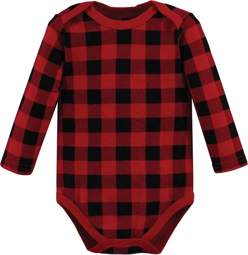 Miniatura 30 de Hudson Baby Body unisex de algodón de manga larga para bebé, leopardo rosa rojo