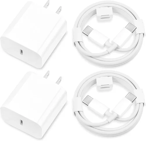Miniatura 8 de Cargador para iPhone 16 y 15 de carga rápida, [certificado MFi], paquete de 2 bloques de carga rápida de 20 W tipo C con cable USB C a USB C de 6