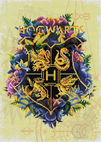 Miniatura 2 de DIAMOND ART CLUB Hogwarts Crest - Kit de pintura de diamantes Fine Oddities, divertidas manualidades para adultos, lienzo cuadrado de diamante, 17 x
