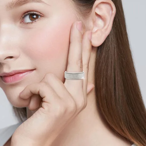 Miniatura 2 de Anillo giratorio antiestrés para mujeres y hombres, anillo de ansiedad de acero inoxidable para hombre, anillos de pulgar de 0.315 in de ancho
