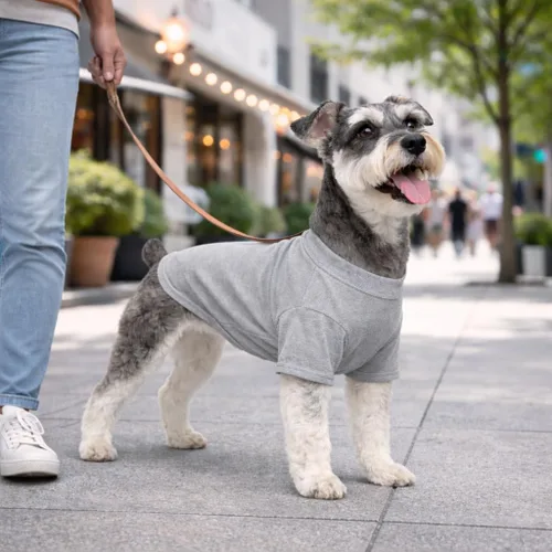 Miniatura 6 de Lovelonglong Ropa para mascotas, disfraces para perro, ropa de perro salchicha, camiseta en blanco para perros salchicha, Corgi 100% algodón, gris