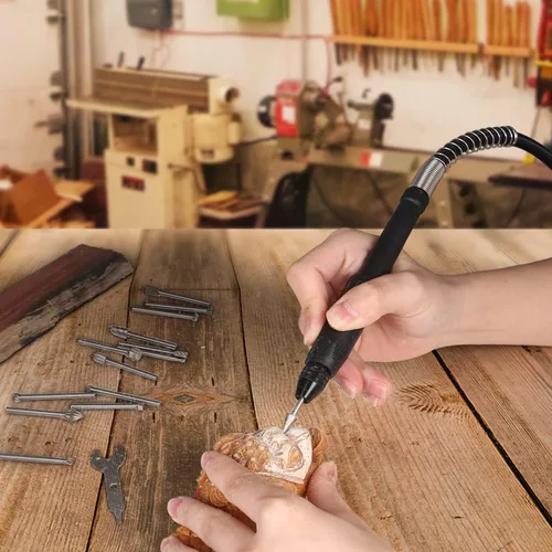 Miniatura 6 de GOXAWEE Kit de herramientas rotativas con portabrocas sin llave y eje flexible, herramienta eléctrica multiusos de velocidad variable y 140