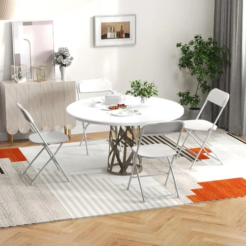 Miniatura 8 de Giantex Silla plegable con asiento y respaldo de plástico, marco de metal resistente, capacidad estática de 770 libras, asiento comercial