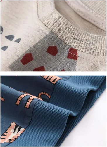 Miniatura 5 de Sudadera de cuello redondo para niños pequeños varones, suéter de algodón de manga larga con estampado de dibujos animados