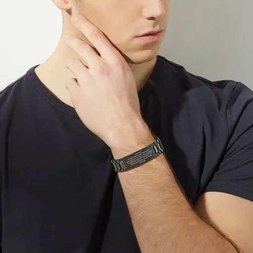 Miniatura 7 de MEALGUET - Pulsera de acero inoxidable con texto inspirador grabado, regalo de cumpleaños, de graduación, de mamá o papá, regalo de Navidad