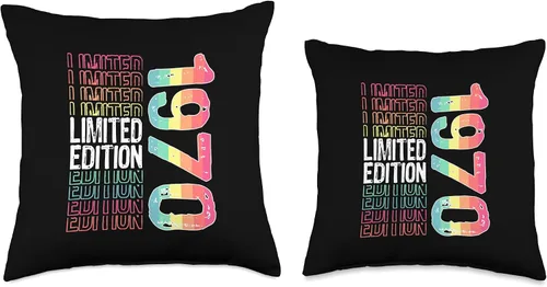 Miniatura 3 de Limited Edition Vintage 1970 Retro Birthday Throw Pillow