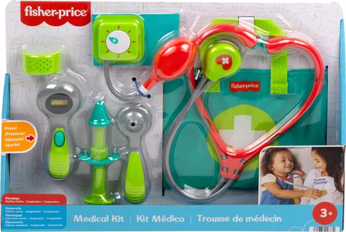 Miniatura 6 de Fisher-Price Juego de simulación médica para preescolares de 7 piezas, bolsa de médico, juguetes de disfraz para niños a partir de 3 años