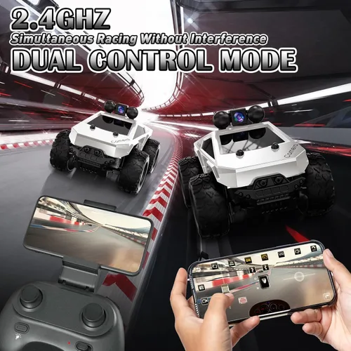 Miniatura 5 de Coche de control remoto 1:28 RC con cámara FPV HD 720P, camión RC todo terreno con batería recargable de luz corporal, regalos de juguete