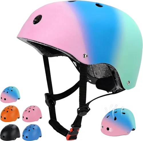 Miniatura 15 de Casco de bicicleta para niños, casco para niños y niñas de 1-3/2-4/3-5/5-8/8-14 años, ajuste ajustable y ligero, seguridad multideportiva