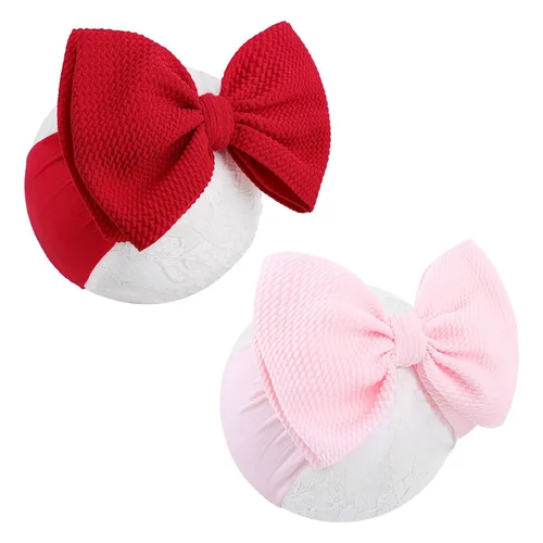 Miniatura 12 de YanJie Diademas para bebé, hechas a mano, de nailon, elásticas, con lazos para el pelo, para recién nacidos, niñas, niños pequeños y niños en negro