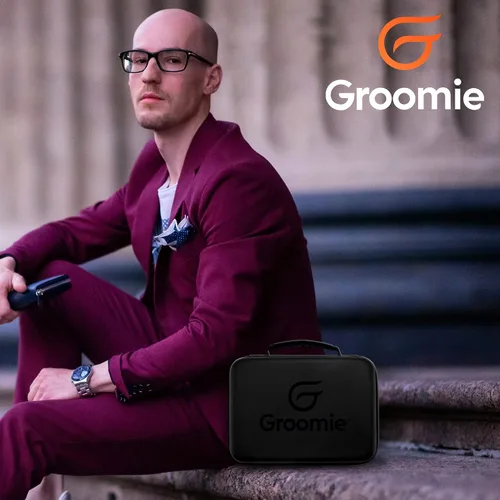 Miniatura 5 de Groomie BaldiePro - Funda de viaje negro Kit de afeitado organizador de viaje para hombres Elegante funda rígida portátil para llevar sobre