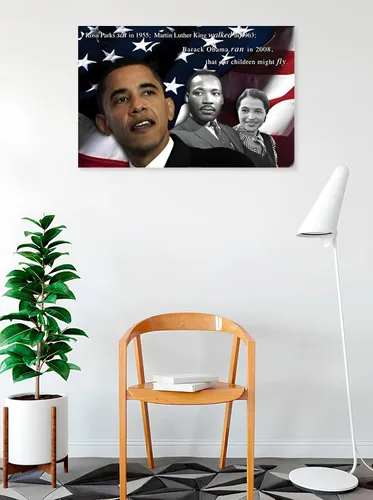 Miniatura 2 de BUY ART FOR LESS Zachary Brazdis - Póster de derechos civiles con licencia oficial de Barack Obama - Our Children Will Fly by Zachary Brazdis - 36 x