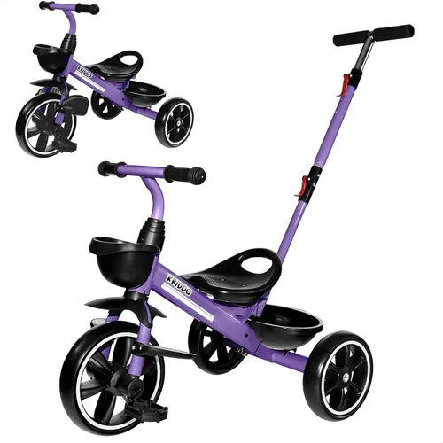 Miniatura 7 de KRIDDO Triciclo 2 en 1 para niños de 18 meses a 5 años de edad, mango de empuje extendido para empujar sin esfuerzo, triciclo de regalo para niños