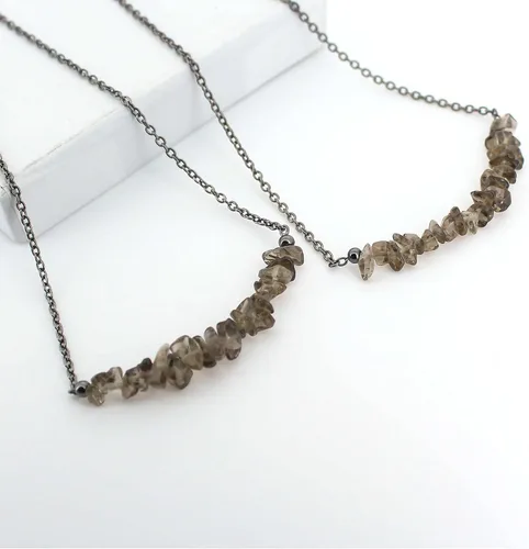Miniatura 44 de Gempires - Collar de barra de chips naturales, cristales curativos de energía, regalo de cumpleaños, regalo para ella, joyería de piedras preciosas