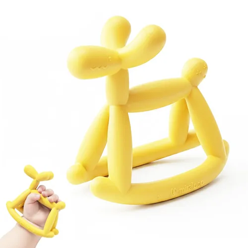 Miniatura 14 de Mordedor de Bebé Miraloop de Cristal en Gelatina – Juguete de Alivio de Dentición Jellydog para Bebés de 3-6 Meses, Mordedor de Mano de Silicona