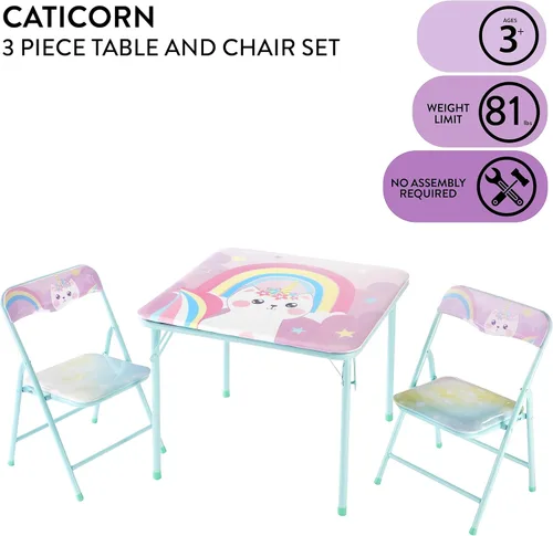 Heritage Kids Caticorn - Juego de mesa y silla de 3 piezas, multicolor