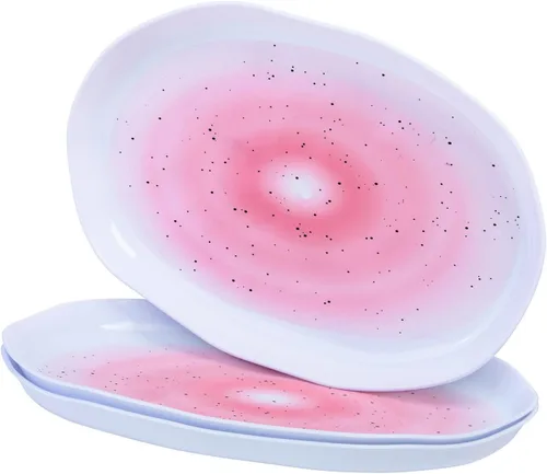 Miniatura 9 de Mini cuencos de postre Platos de postre ovalados Colección Lava Niebla rosa 6 piezas