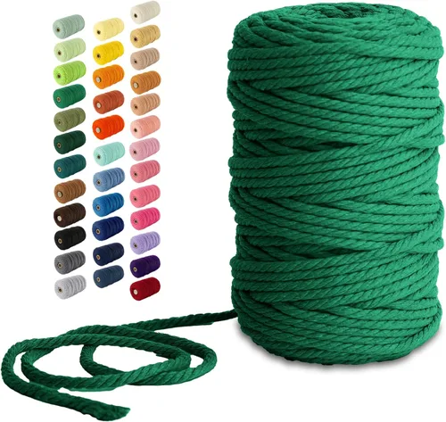 Miniatura 146 de Nook Theory - Cuerda de macramé de 3 mm, 220 yardas de cuerda de algodón, hilo de 4 mm y 5 mm, cuerda para manualidades, perfecta para colgantes