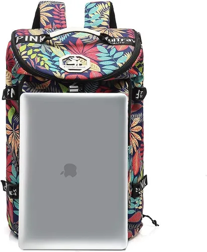 Miniatura 4 de Kalesi Mochila Bolsa de Lona para Gimnasio 4 Vías Impermeable con Compartimento para Zapatos para Viaje Deporte Senderismo Laptop, X-Grande